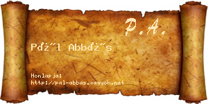 Pál Abbás névjegykártya